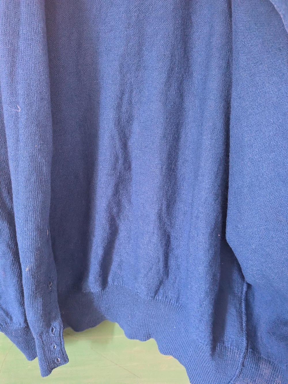 1950s Cropped Jantzen Blue Lightweight Button-Front Sweater Jacket - Picture 4 of 4